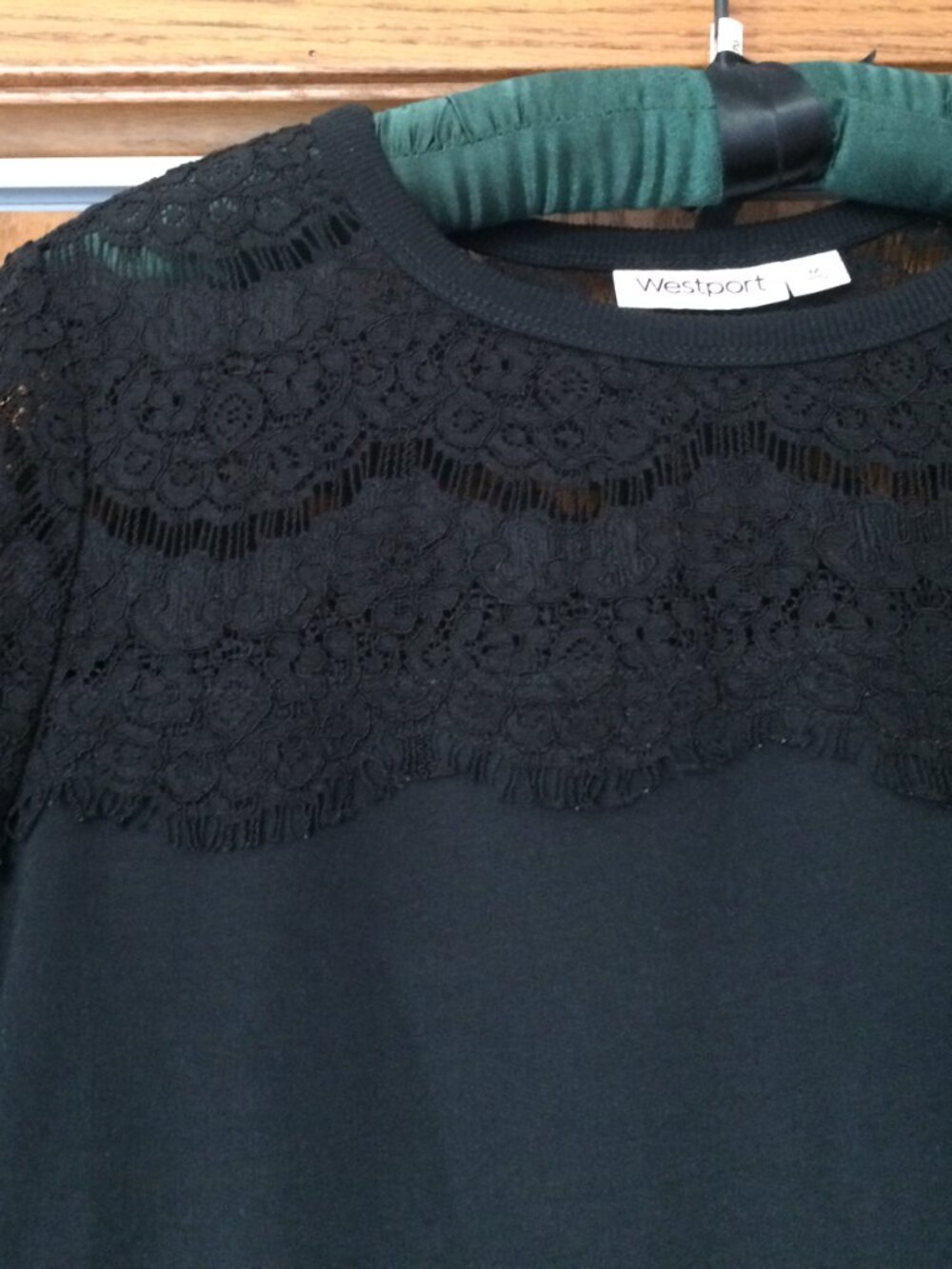 Dress Barn Black Long Sleeve Dress With Lace Size M NWT